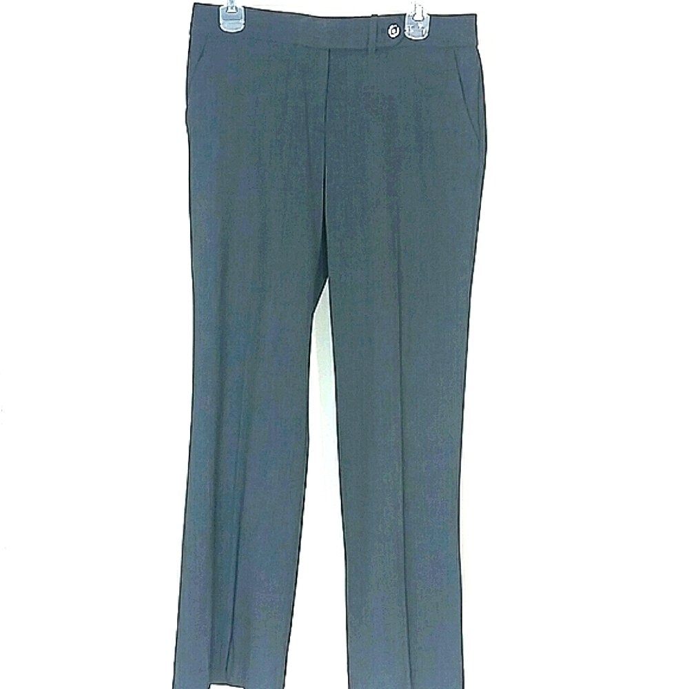 Calvin Klein Pants Size 4 Charcoal Gray Lined Straight Leg Flat Front Pockets Wo